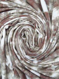 Liver/White/Calico Rock Polyester/Rayon/Lycra Grunge Star Print French Terry Knit - Robert Kaufman - 58W