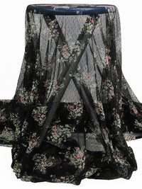 Black/Ballet Pink/Army Green/Multi 100% Nylon Ornate Ogee Print Point d'Esprit Netting  56W