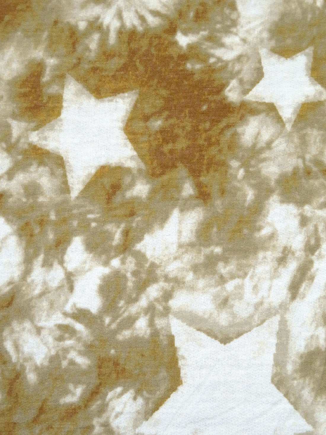 Golden Brown/White/Dark Tan/Multi Polyester/Rayon/Lycra Grunge Star Print French Terry Knit - Robert Kaufman - 58W