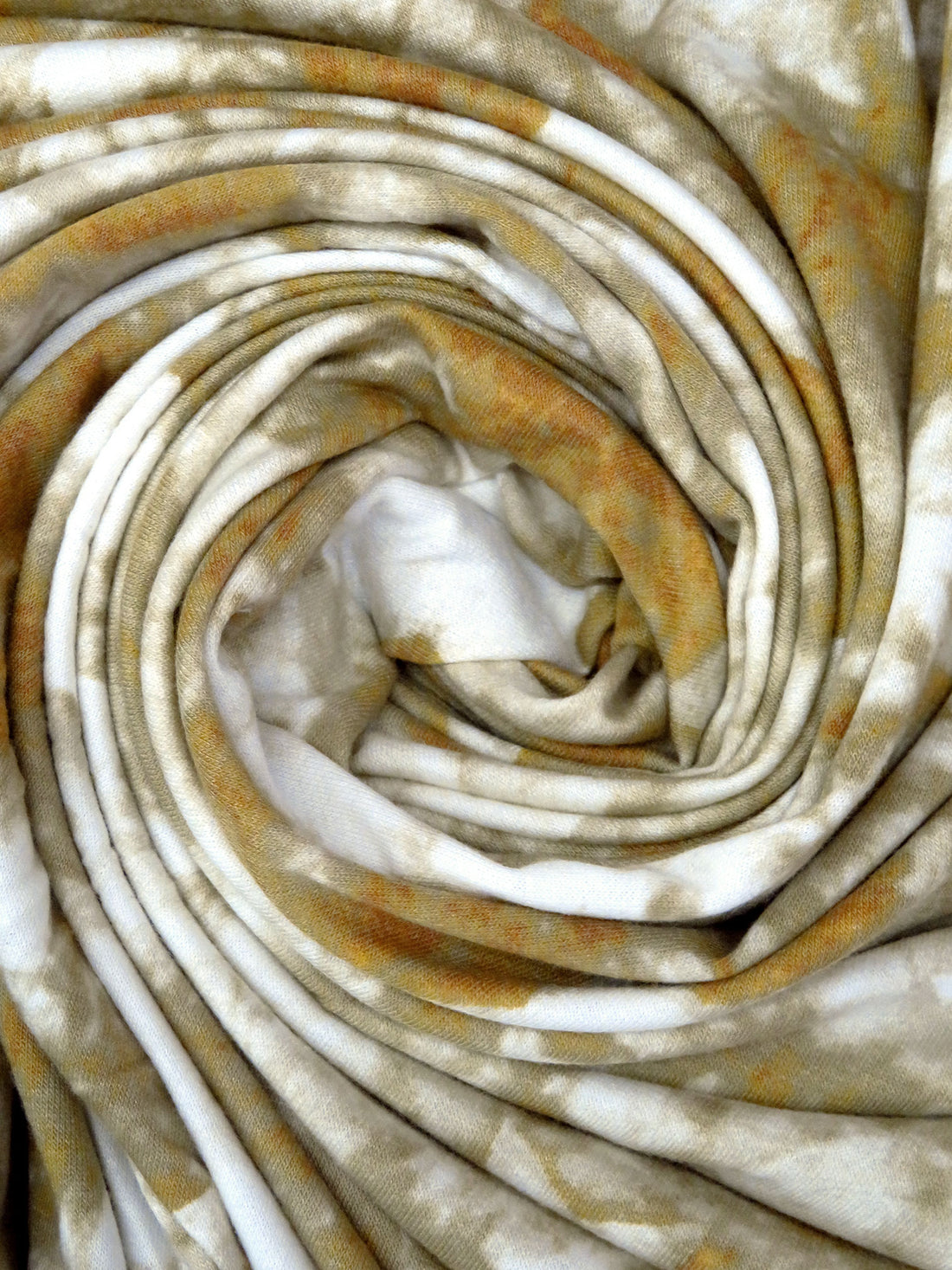 Golden Brown/White/Dark Tan/Multi Polyester/Rayon/Lycra Grunge Star Print French Terry Knit - Robert Kaufman - 58W