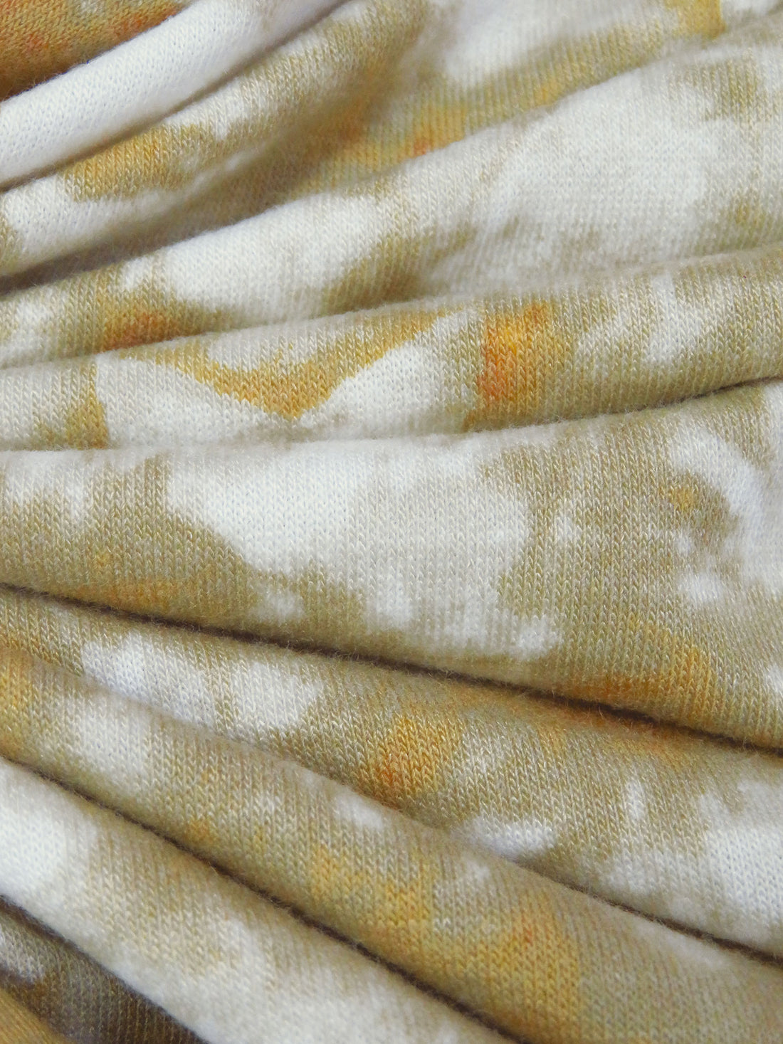 Golden Brown/White/Dark Tan/Multi Polyester/Rayon/Lycra Grunge Star Print French Terry Knit - Robert Kaufman - 58W