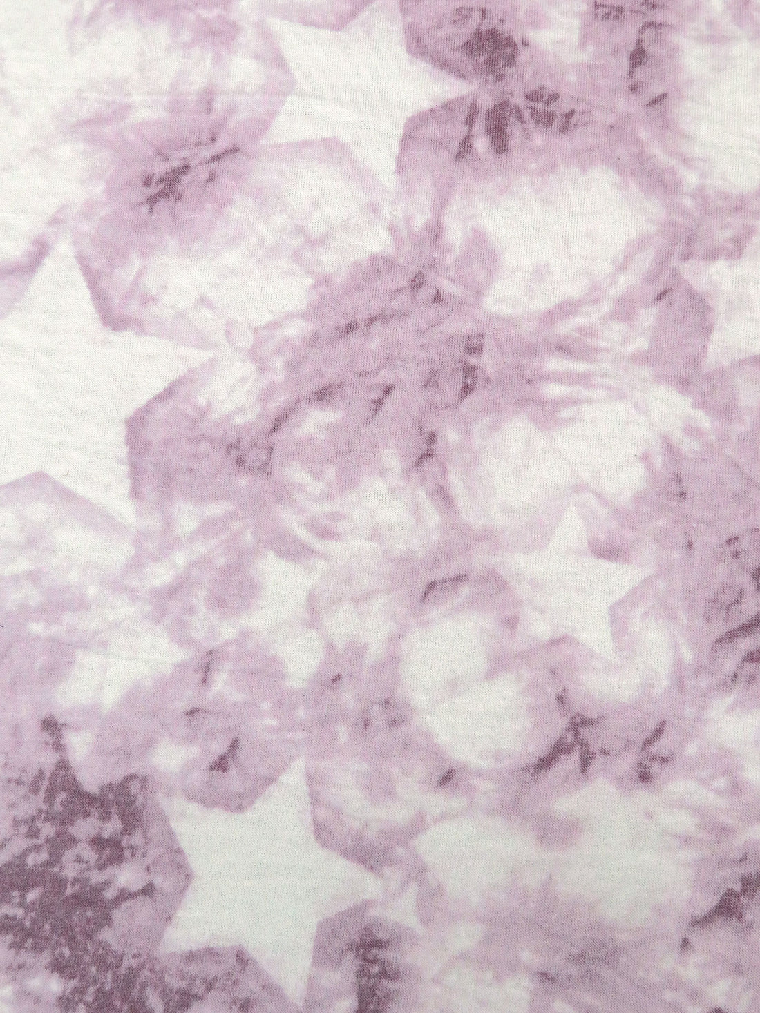 Dusty Lavender/White/Dusty Lilac Polyester/Rayon/Lycra Grunge Star Print French Terry Knit - Robert Kaufman - 58W