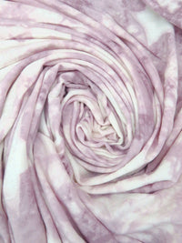 Dusty Lavender/White/Dusty Lilac Polyester/Rayon/Lycra Grunge Star Print French Terry Knit - Robert Kaufman - 58W