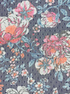 Navy/Parrot Pink/Coral/White 100% Nylon Floral Print Point d'Esprit Netting 56W