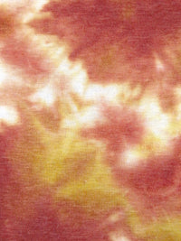 Deep Chestnut/Goldenrod/White/Multi Polyester/Rayon/Lycra Tie-Dye Print French Terry Knit - Robert Kaufman - 58W