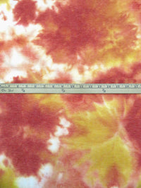 Deep Chestnut/Goldenrod/White/Multi Polyester/Rayon/Lycra Tie-Dye Print French Terry Knit - Robert Kaufman - 58W