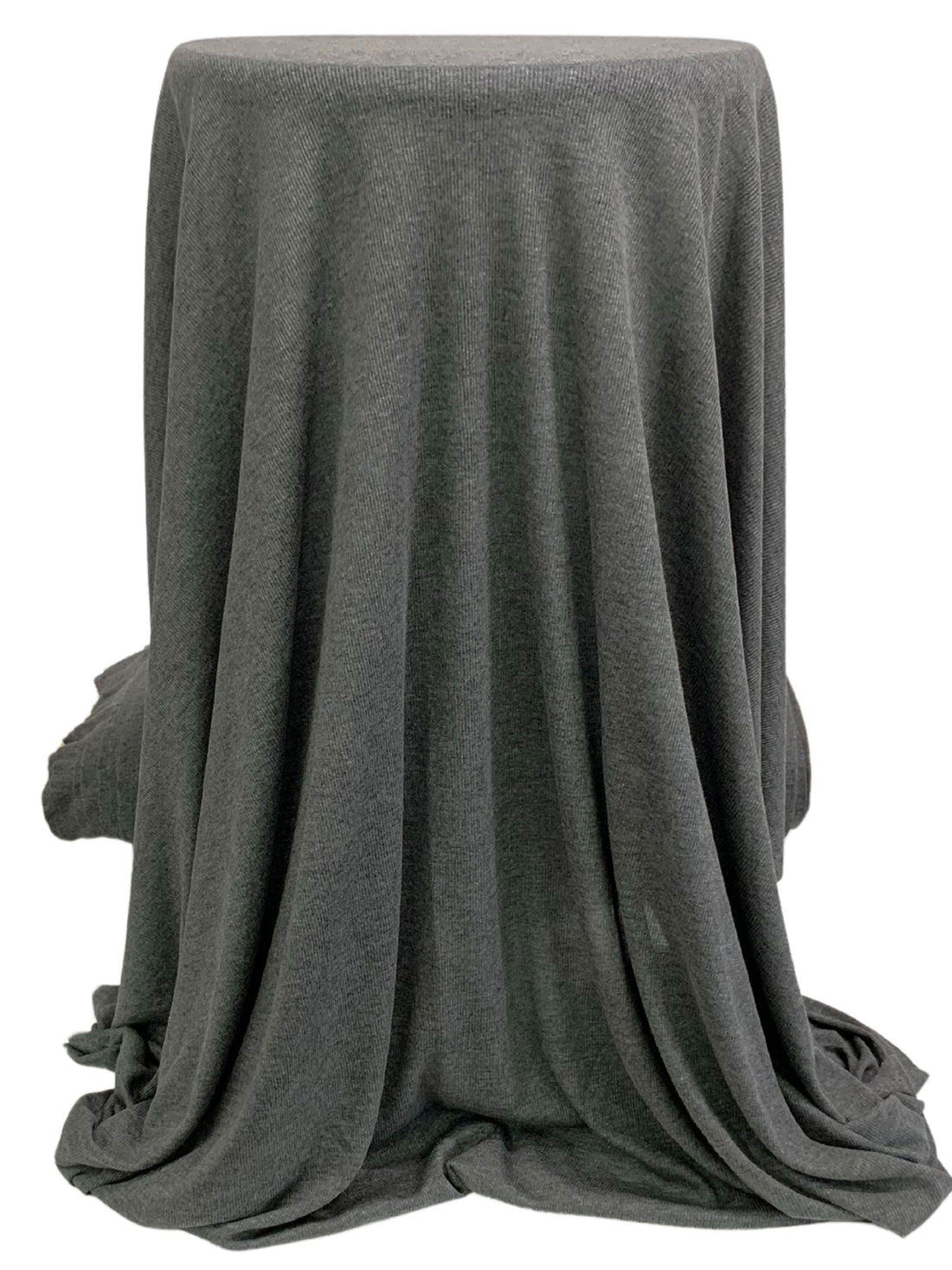 Heathered Dim Gray Rayon/Lycra Fine Rib Knit 40W