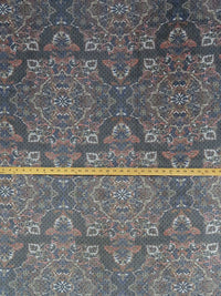 Black/Burnt Sedona/Sapphire/Multi 100% Nylon Ornate Ogee Print Point d'Esprit Netting  62W