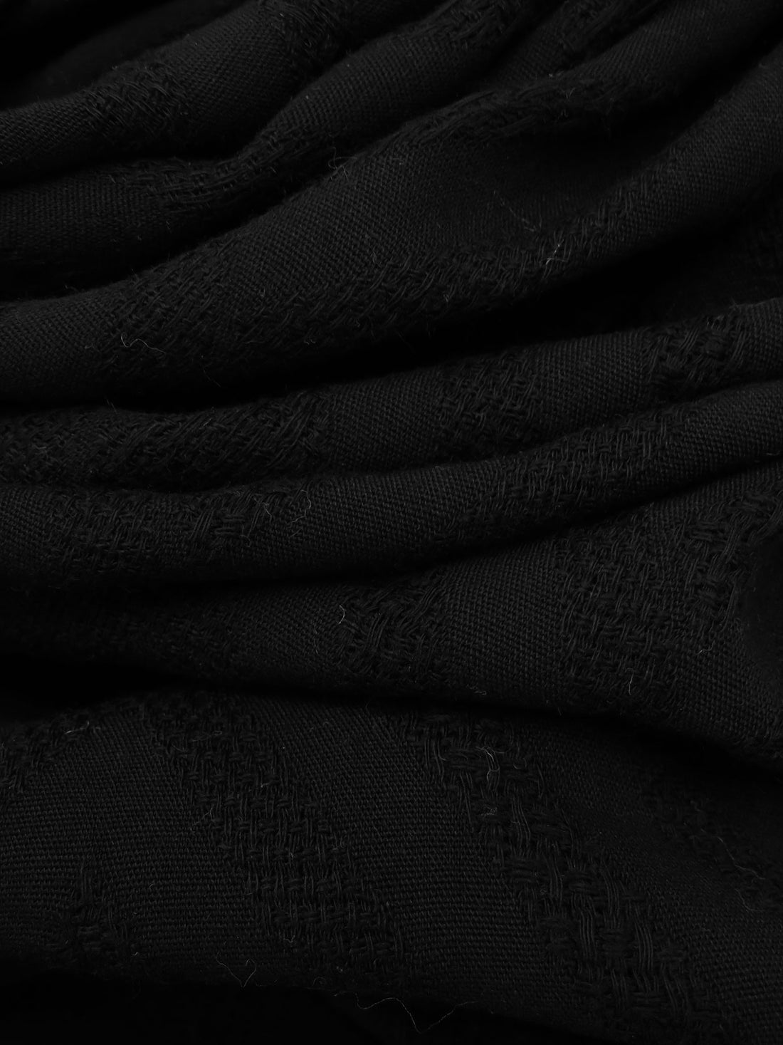 Black 100% Rayon Geometric Weave Jacquard Blouse Weight Woven 57W