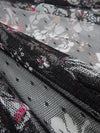 Black/Jazzberry Jam/White/Multi 100% Nylon Floral Print Point d'Esprit Netting  56W