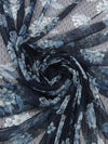 Navy/Carolina Blue/Ghost White/Multi 100% Nylon Floral Print Point d'Esprit Netting 55W