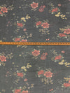 Black/Scarlet/Pale Goldenrod 100% Nylon Floral Print Point d'Esprit Netting 59W