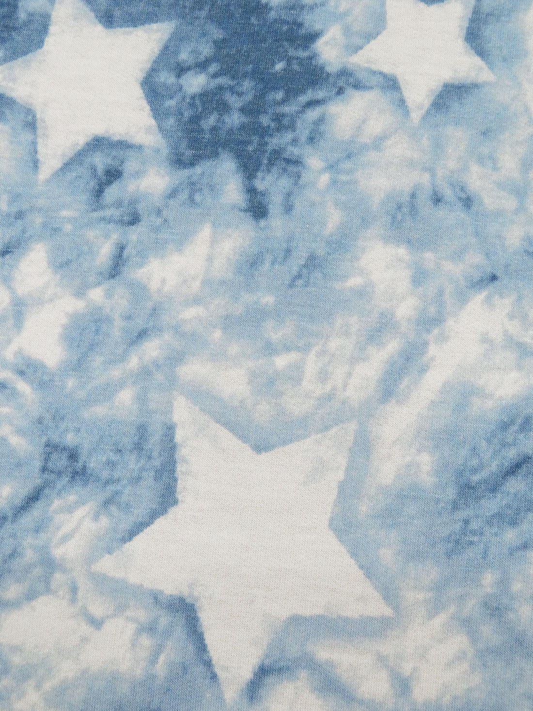 Cerulean Frost/Slate Blue/White Polyester/Rayon/Lycra Grunge Star Print French Terry Knit - Robert Kaufman - 58W