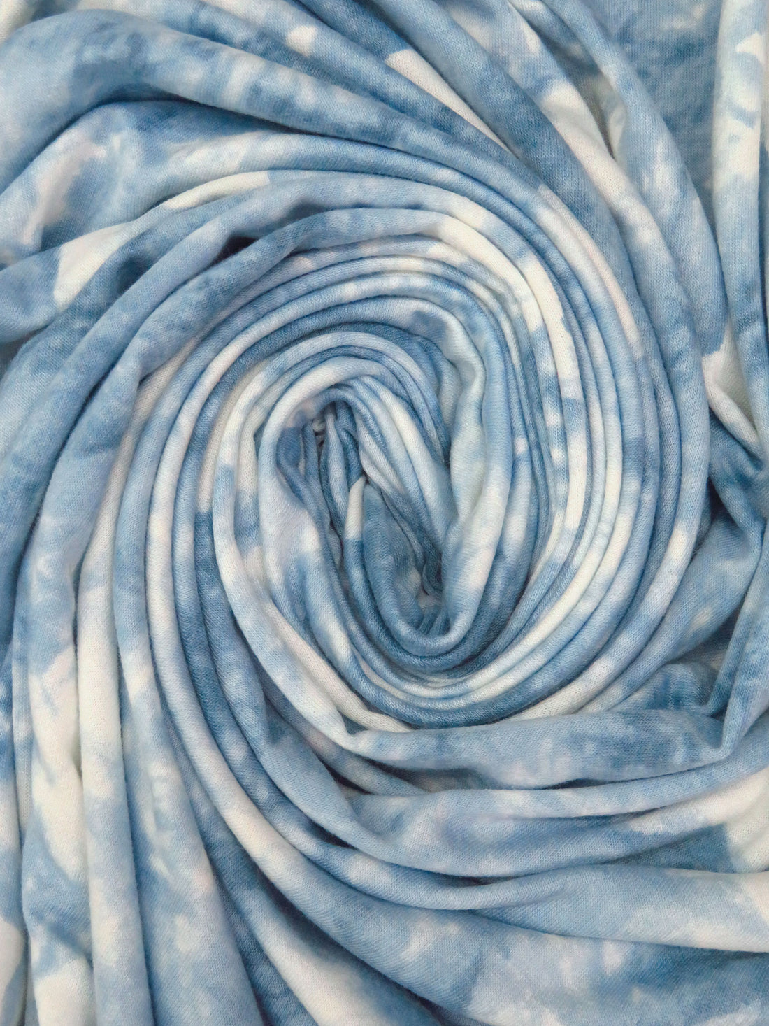 Cerulean Frost/Slate Blue/White Polyester/Rayon/Lycra Grunge Star Print French Terry Knit - Robert Kaufman - 58W