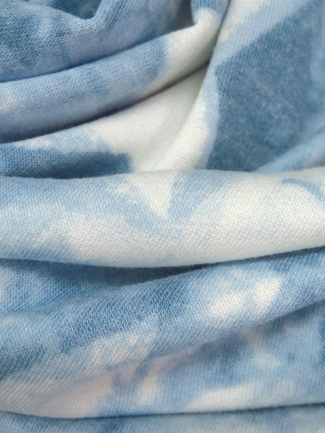 Cerulean Frost/Slate Blue/White Polyester/Rayon/Lycra Grunge Star Print French Terry Knit - Robert Kaufman - 58W