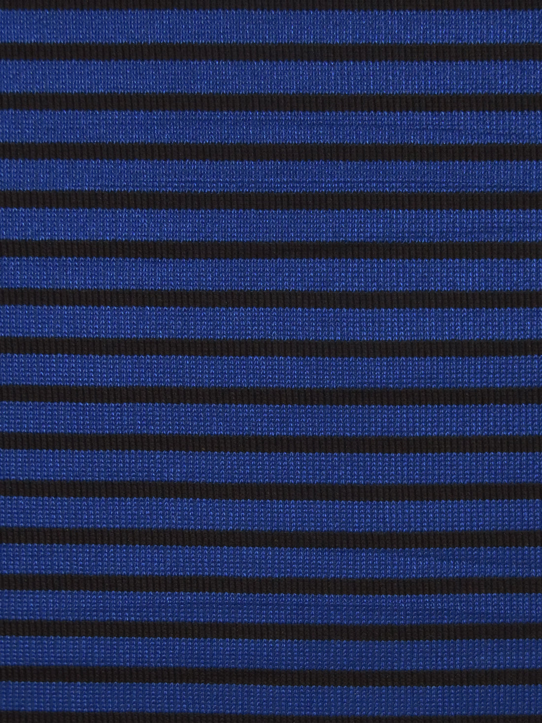 Deep  Sapphire/Black 100% Polyester Horizontal Stripe Weave Shimmer Rib Knit 56W