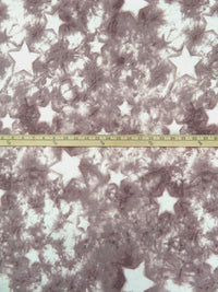 Old Burgundy/Bazaar/White Polyester/Rayon/Lycra Grunge Star Print French Terry Knit - Robert Kaufman - 58W