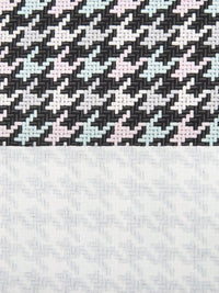 Dark Charcoal/Pale Aqua/Thistle/Multi Nylon/Spandex Houndstooth Woven Print Mandalay Performance Activewear Knit - Robert Kaufman - 59W