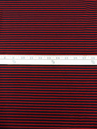 Dark Navy/Crimson Cotton/Lycra Horizontal Stripe Weave Jersey Knit - Robert Kaufman - 59W