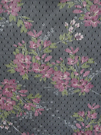 Black/Magenta Purple/Olive/Multi 100% Nylon Floral Print Point d'Esprit Netting  57W