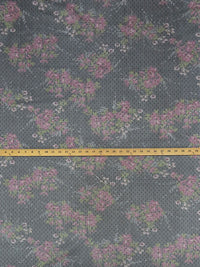 Black/Magenta Purple/Olive/Multi 100% Nylon Floral Print Point d'Esprit Netting  57W