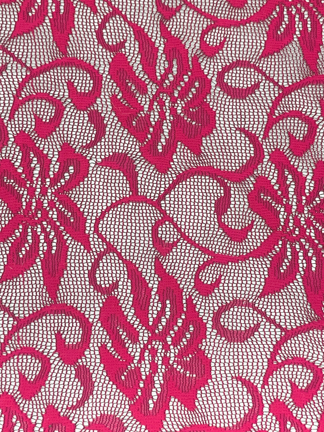 Deep French Rose 100% Polyester Floral Weave Lace Netting 54W