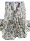 Smoked White/Dark Pumpkin Spice/Pale Powder Blue/Multi 100% Nylon Floral Print Point d'Esprit Netting  54W