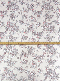 Pale Salmon Pink/Burgundy/Brink Pink/Multi 100% Nylon Floral Print Point d'Esprit Netting  58W