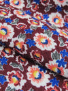 Burgundy/Bright Begonia Pink/Dark Azure Blue/Multi 100% Rayon Floral Print Crinkle Challis 56W