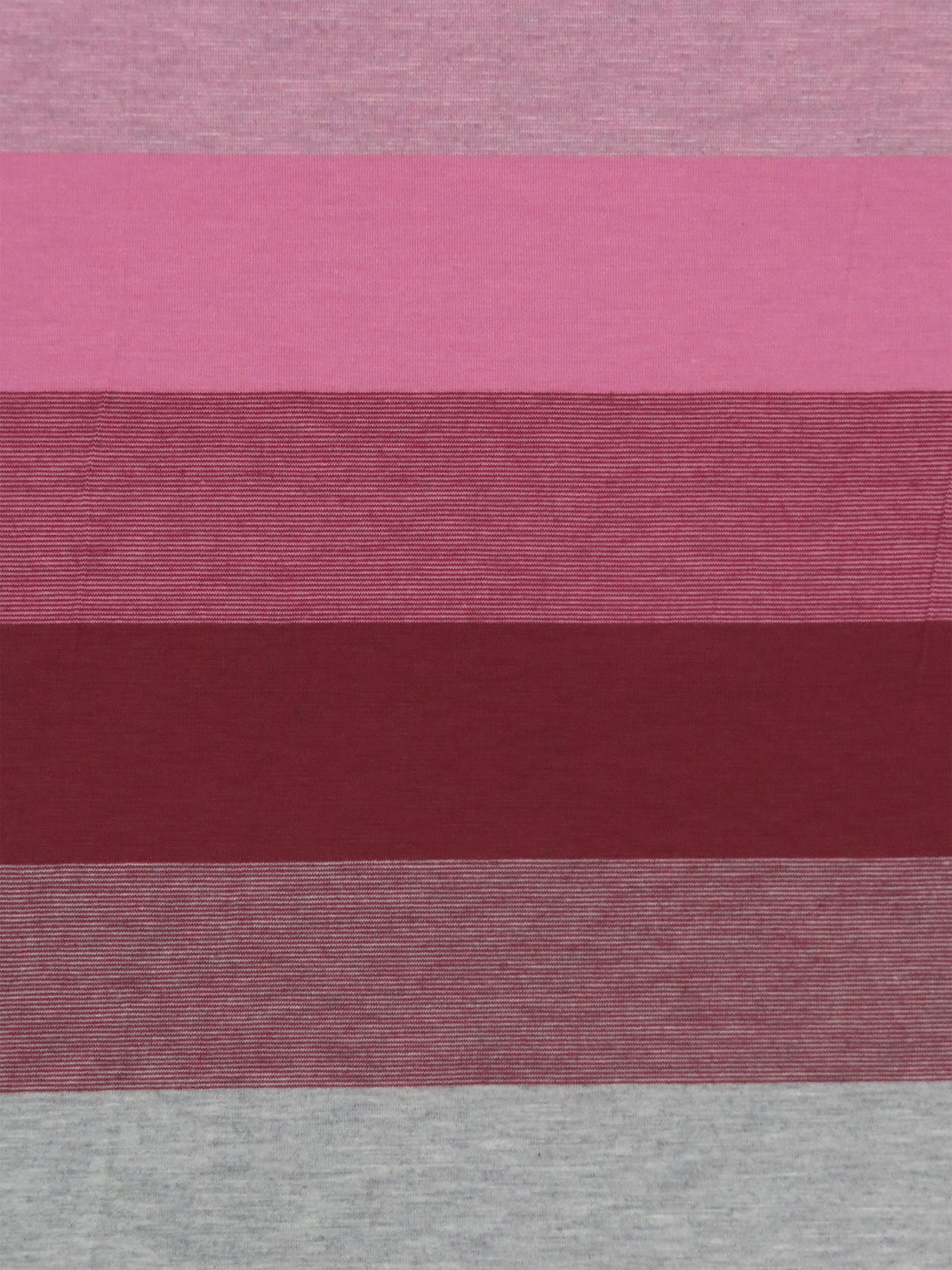 Carnation Pink/Heathered Stone Gray/Cabernet Rayon/Polyester/Lycra Horizontal Stripe Jersey Knit 60W