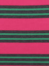 French Raspberry Pink/Evergreen/Charcoal Gray Polyester/Lycra Horizontal Stripe Sweater Knit 50W