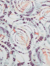 White/Amethyst/Dusty Sea Glass/Coral 100% Rayon Tie-Dye Look Ripple Print Crinkle Challis 52W