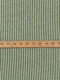 Dill Green/White Rayon/Lycra Vertical Stripe Brushed Rib Knit 52W