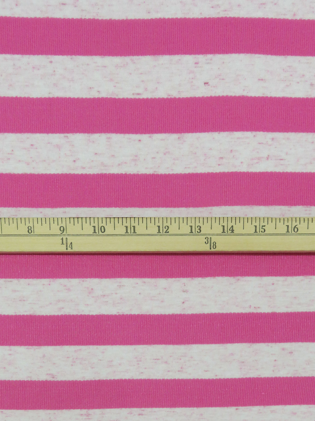 Paradise Pink/White 100% Polyester Horizontal Ribbed Stripe Tissue Jersey Knit 56W