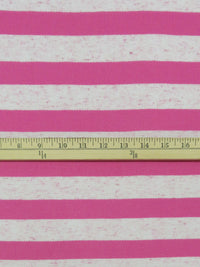 Paradise Pink/White 100% Polyester Horizontal Ribbed Stripe Tissue Jersey Knit 56W