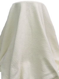 Eggshell Cotton/Polyester Diamond Quilted-Look Double Knit - Robert Kaufman - 68W