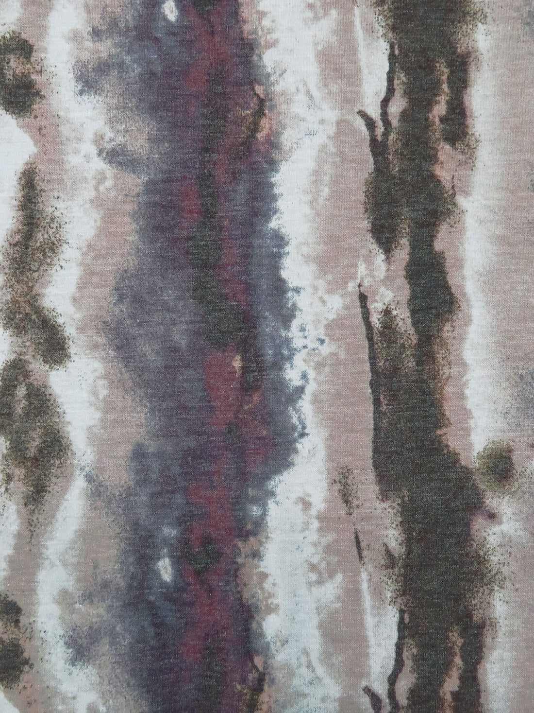 Rose Ebony/Dark Liver/Grullo/Multi Polyester/Rayon/Lycra Grunge Vertical Stripe Print French Terry Knit - Robert Kaufman - 58W