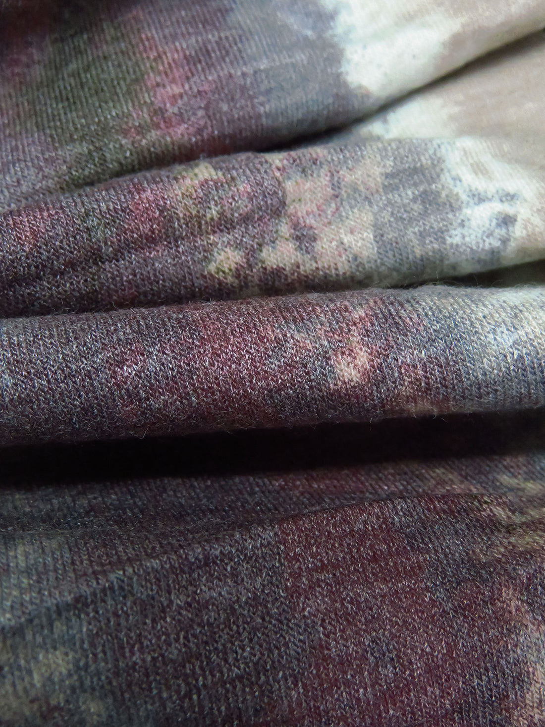 Rose Ebony/Dark Liver/Grullo/Multi Polyester/Rayon/Lycra Grunge Vertical Stripe Print French Terry Knit - Robert Kaufman - 58W