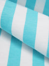 Robin Egg Blue/White Cotton/Lycra Vertical Stripe Print Jersey Knit 60W