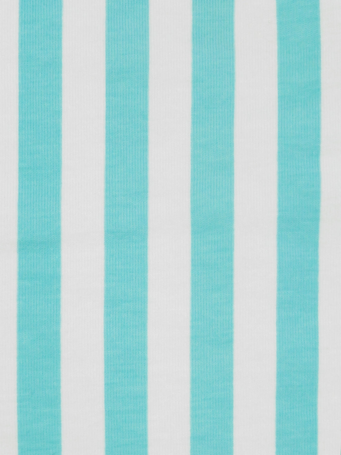 Robin Egg Blue/White Cotton/Lycra Vertical Stripe Print Jersey Knit 60W