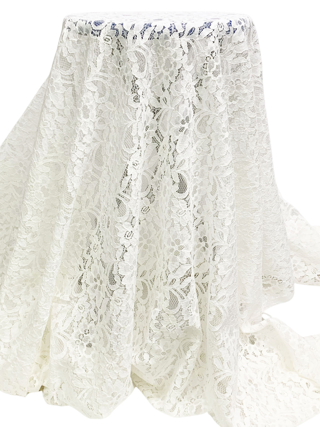 Alabaster White Cotton/Polyester Floral Weave Lace 56W