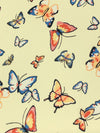 Pale Goldenrod/Lapis Blue/Vermilion 100% Polyester Butterfly Print Georgette 58W