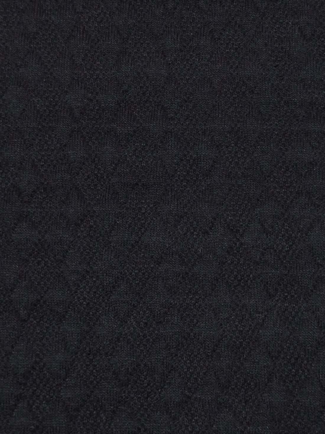 Raven Black 100% Polyester Diamond Jacquard Weave Double Knit 62W