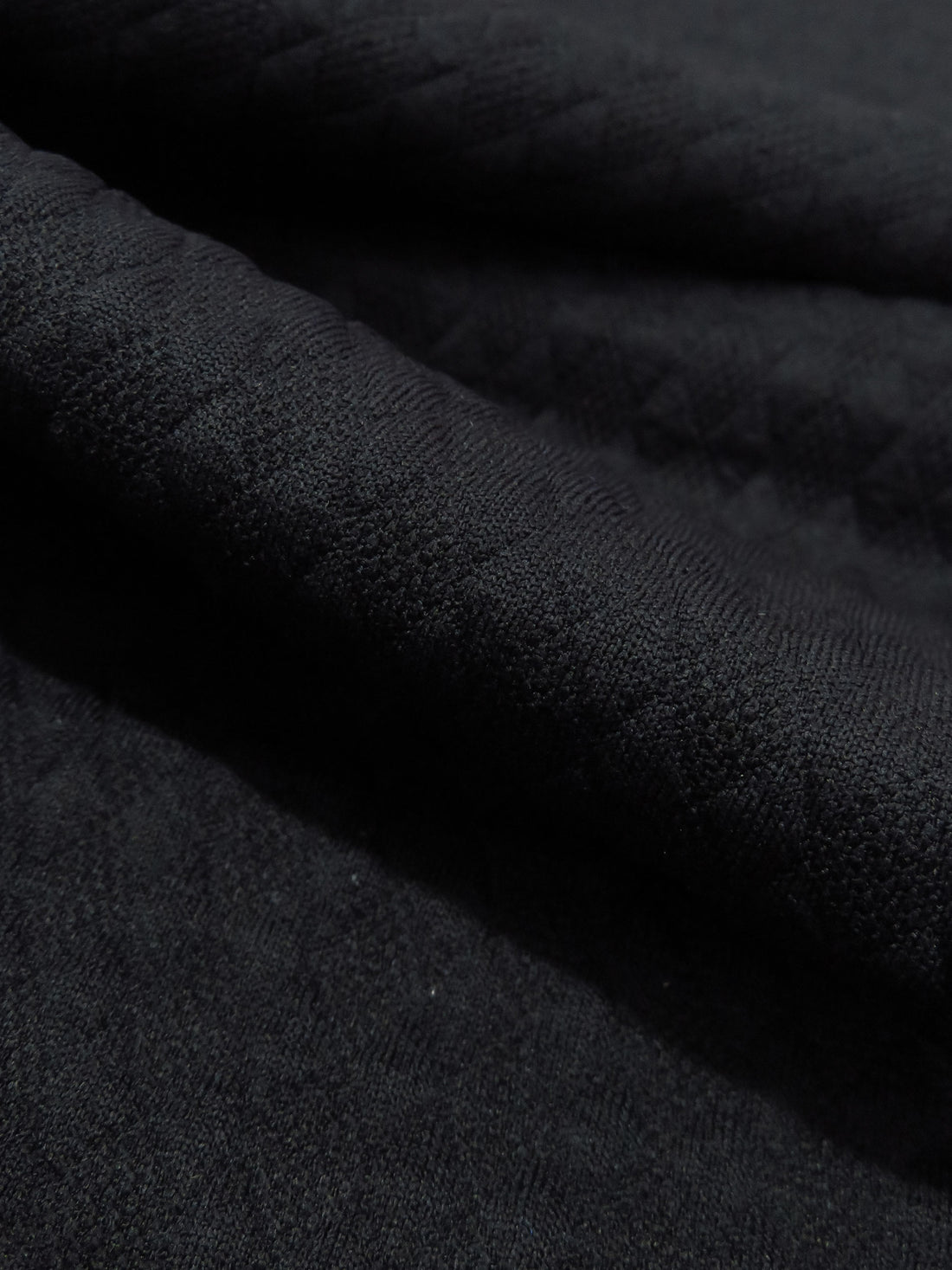 Raven Black 100% Polyester Diamond Jacquard Weave Double Knit 62W