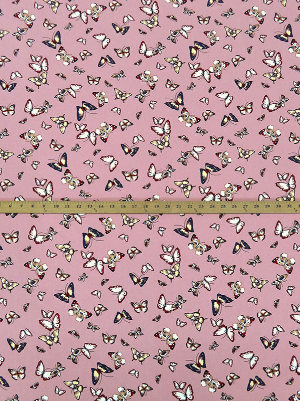 Dusty Rose/Coffee Brown/Burgundy/Multi 100% Polyester Butterfly Print Crepe de Chine 60W