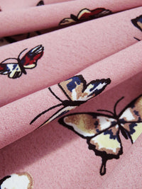 Dusty Rose/Coffee Brown/Burgundy/Multi 100% Polyester Butterfly Print Crepe de Chine 60W