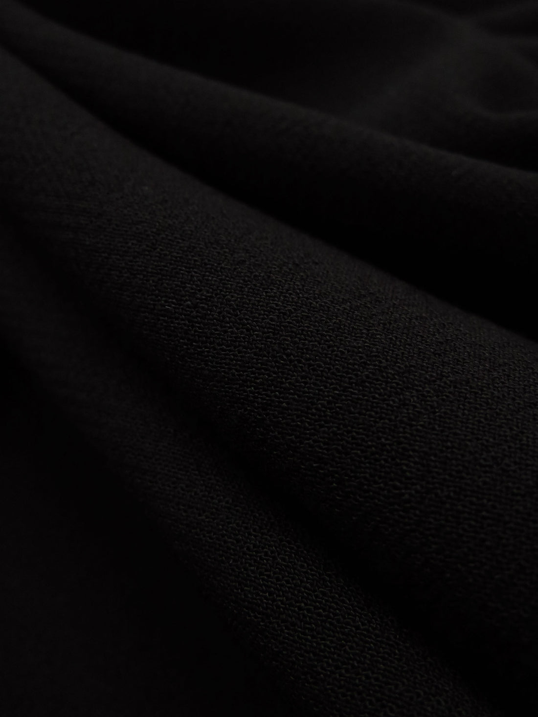 Pitch Black 100% Rayon Crepe Challis - NY Designer - 60W