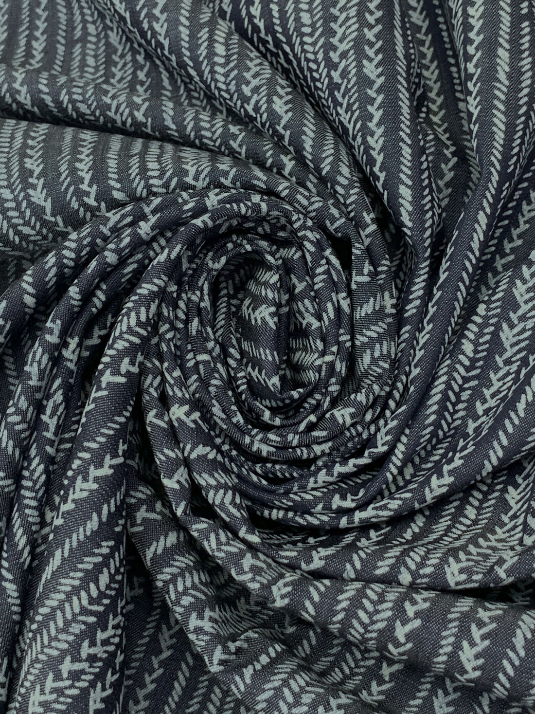 Denim Blue/Palest Slate Blue Tencel/Cotton Vertical Multi-Stripe Print Chambray 62W