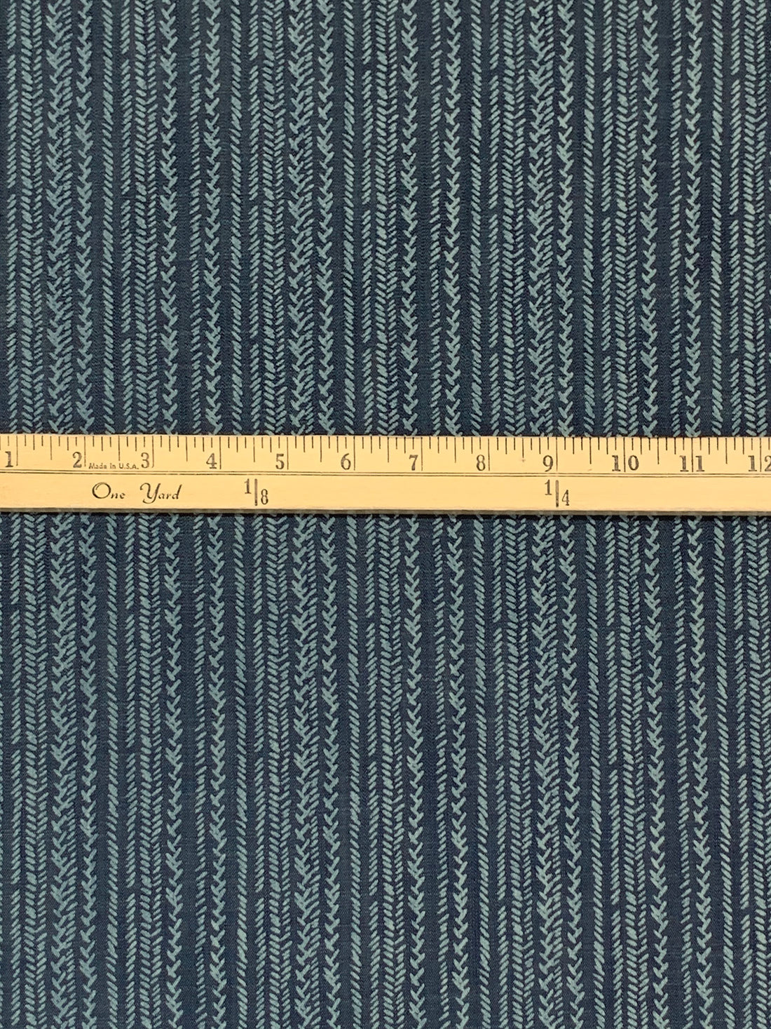 Denim Blue/Palest Slate Blue Tencel/Cotton Vertical Multi-Stripe Print Chambray 62W