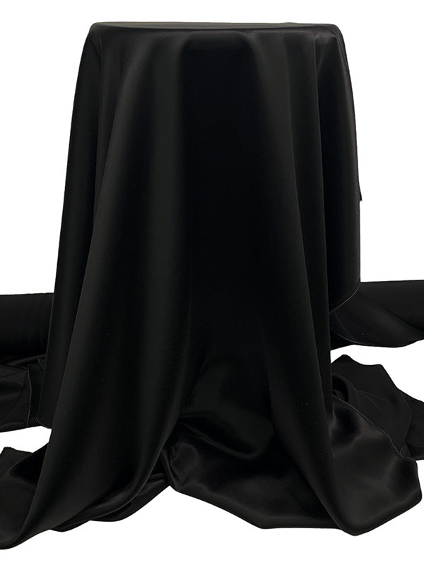 Black 100% Silk Charmeuse - NY Designer - 43W